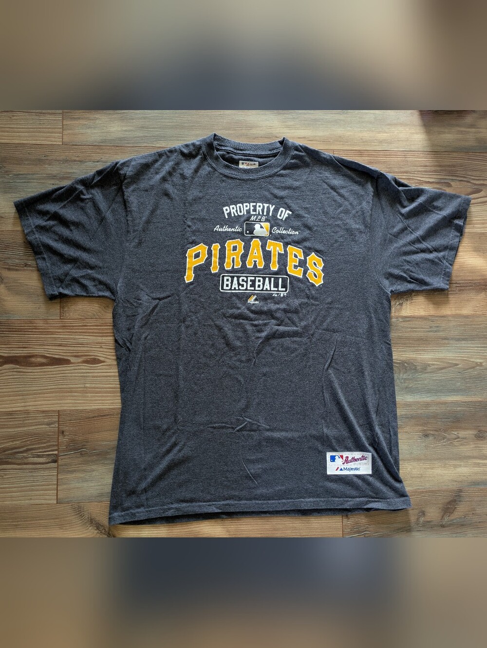 Pittsburgh Pirates Baseball Gray Short Sleeve T-Shirt XL Authentic MLB Majestic